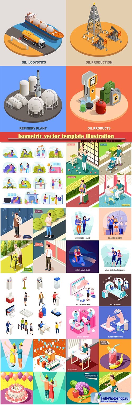 Isometric vector template illustration # 43