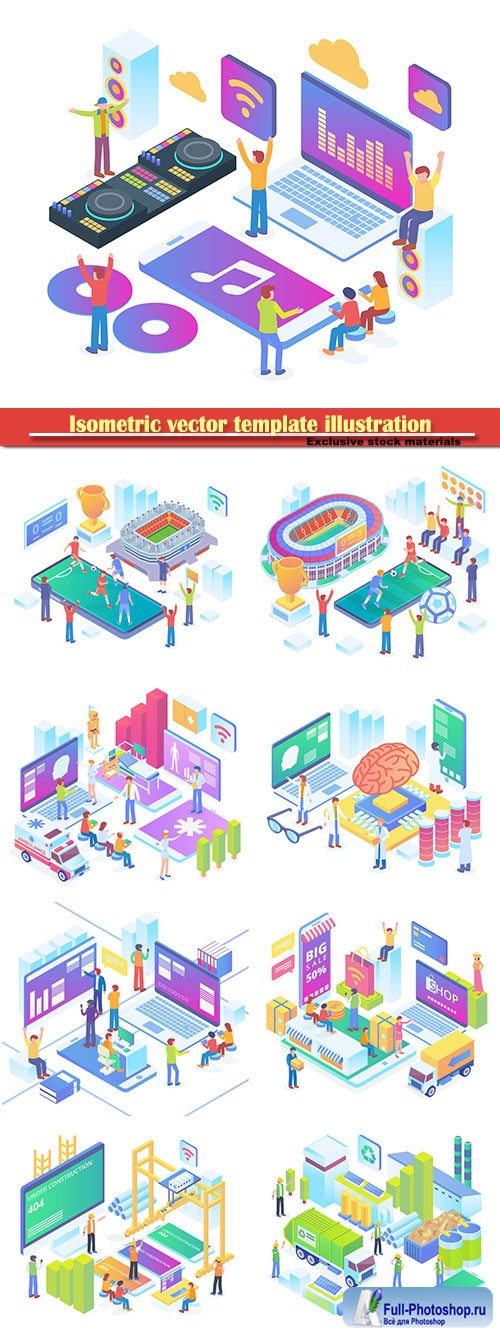 Isometric vector template illustration # 45