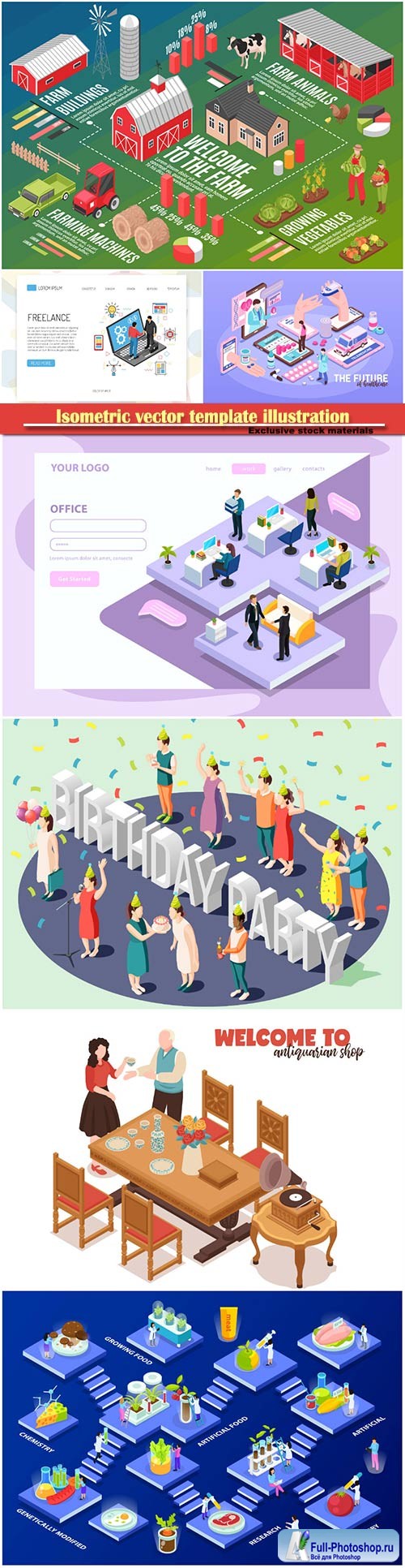 Isometric vector template illustration # 43