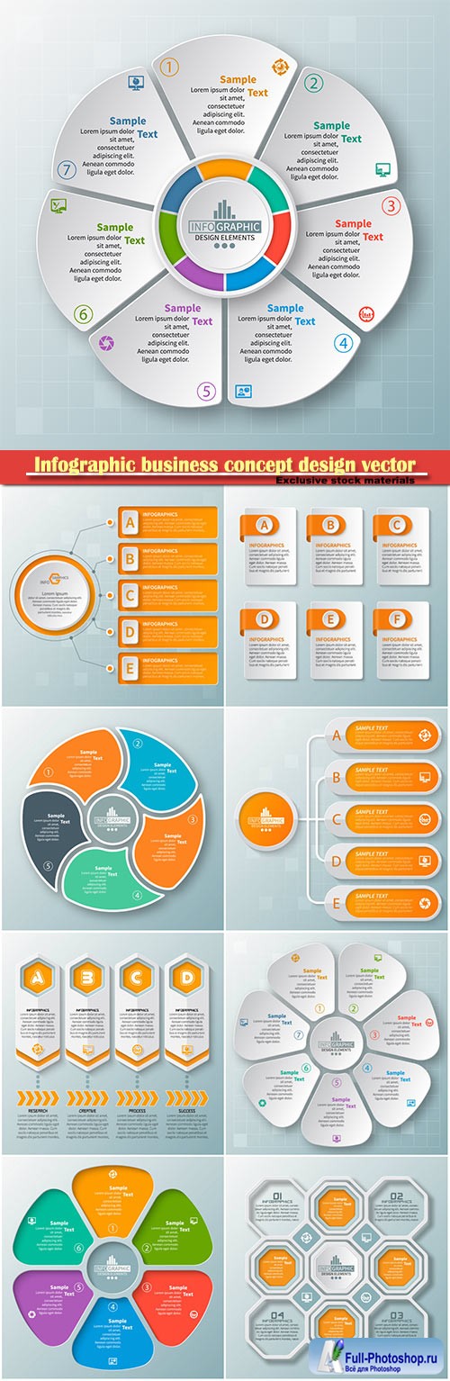 Infographic business concept design vector illustration # 9