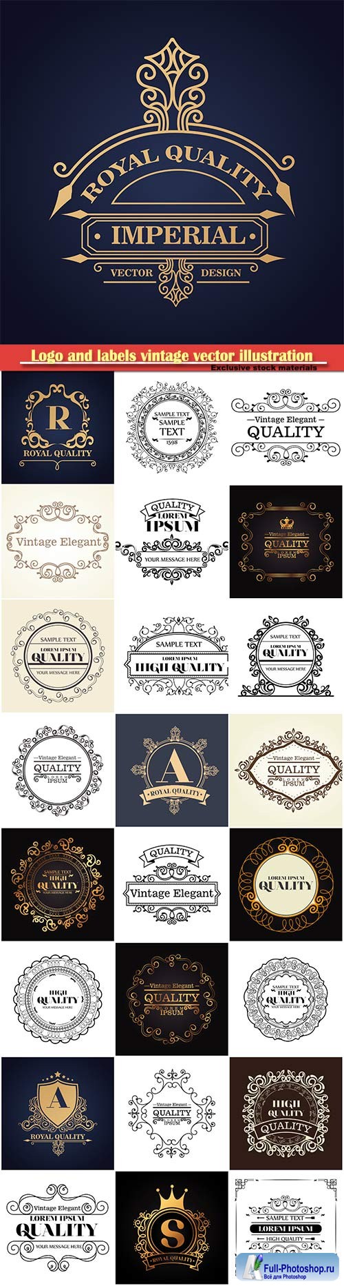 Logo and labels vintage vector illustration