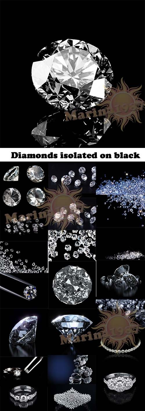 Diamonds isolated on black