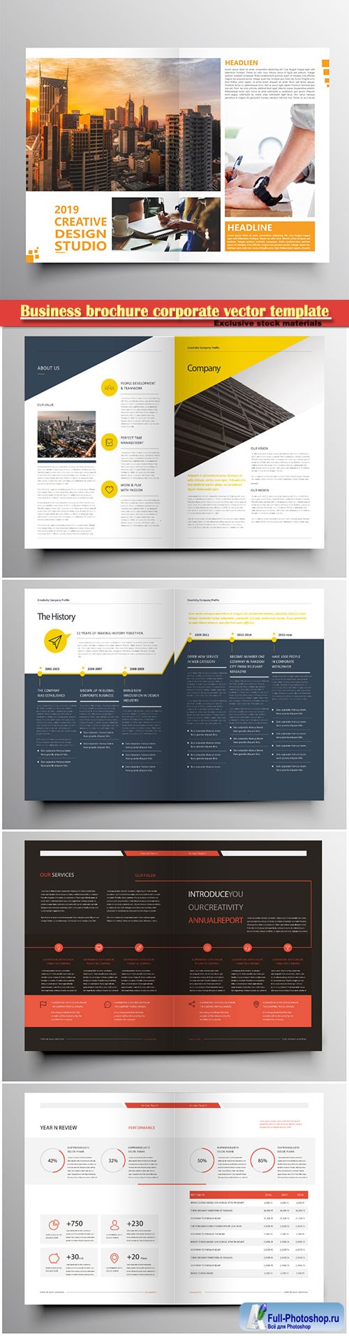 Business brochure corporate vector template, magazine flyer mockup # 44