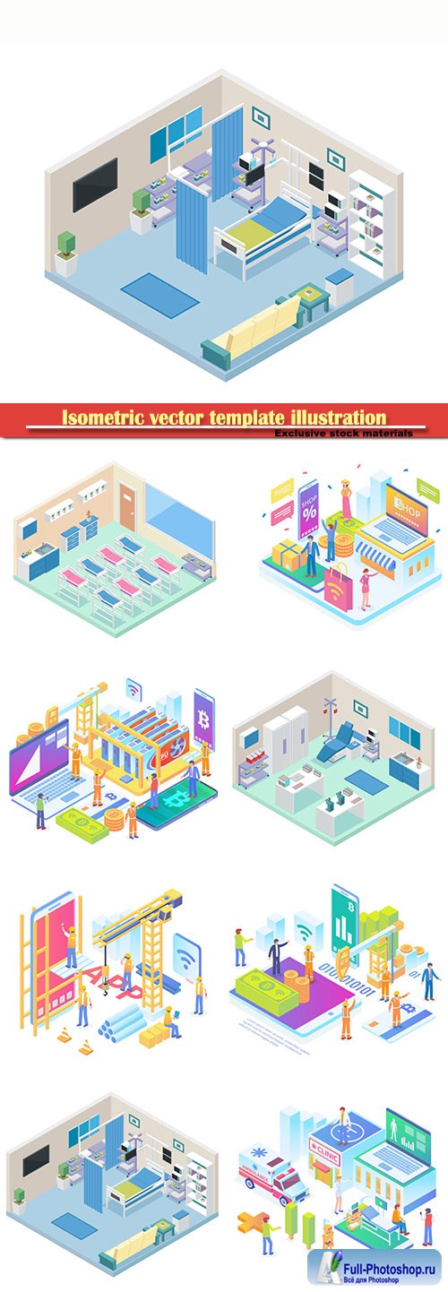 Isometric vector template illustration # 46