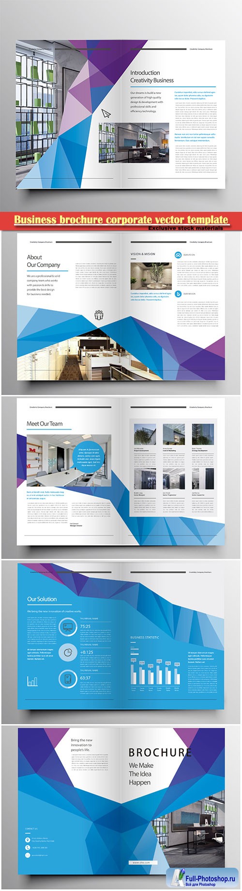 Business brochure corporate vector template, magazine flyer mockup # 54