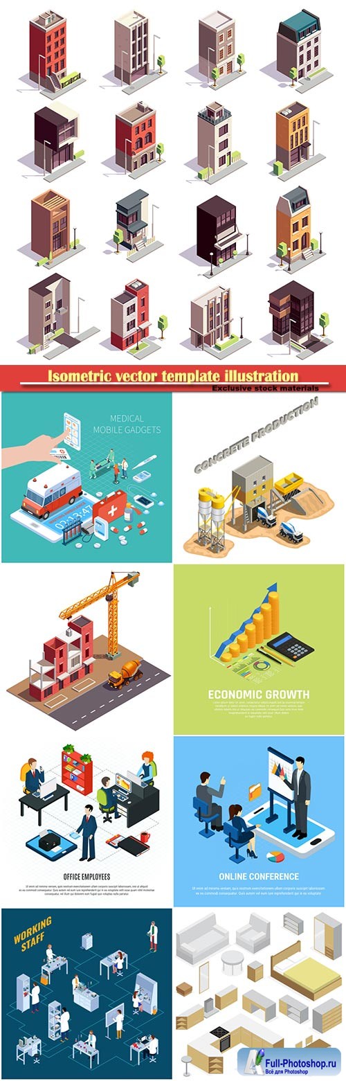 Isometric vector template illustration # 48