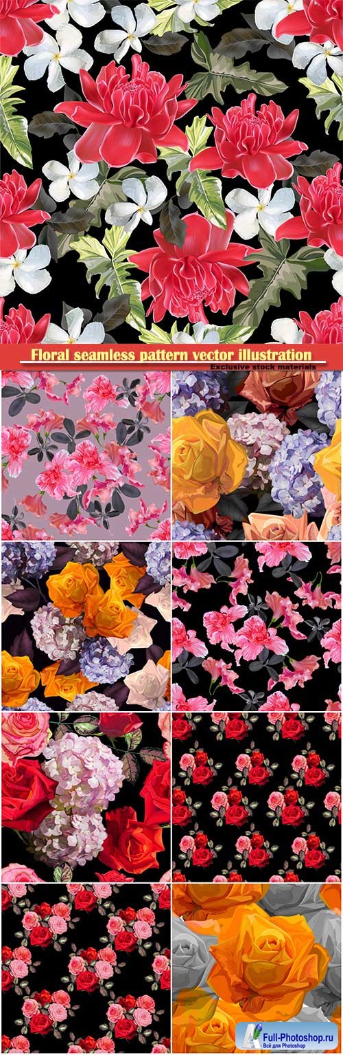 Floral seamless pattern vector illustration