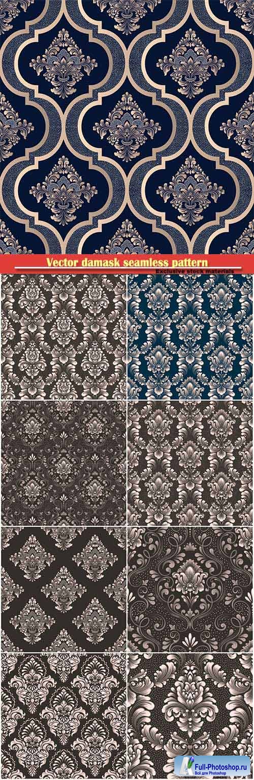 Vector damask seamless pattern element, royal victorian seamless texture