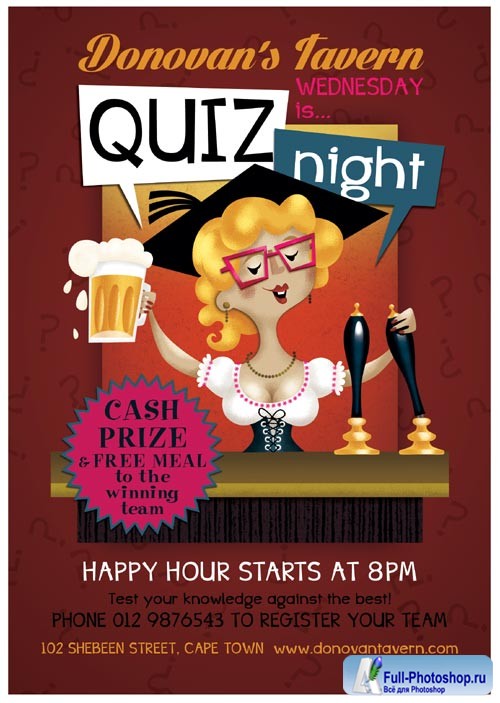 Quiz Night psd flyer template