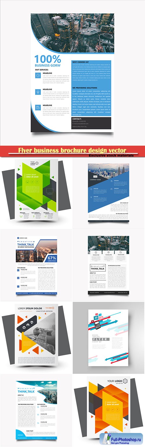 Flyer business brochure design vector illustration