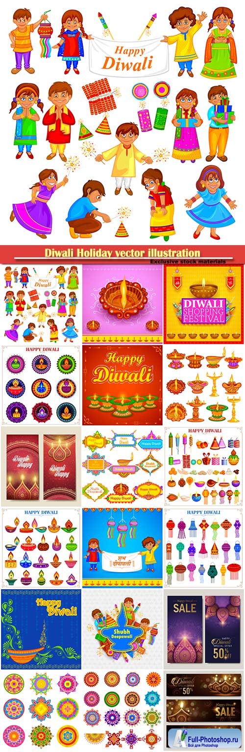 Diwali Holiday vector illustration with burning diya # 3