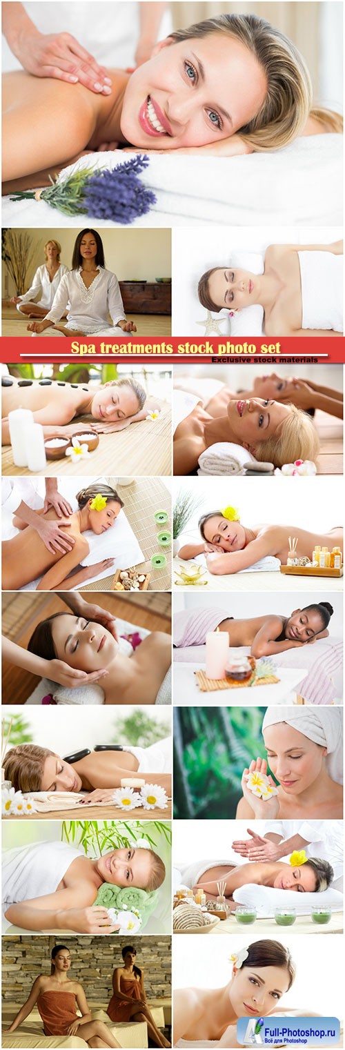 Spa treatments stock photo set