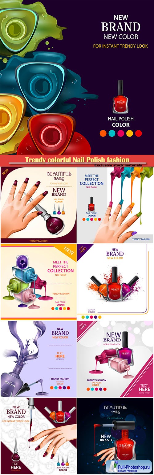 Advertisement promotion banner for trendy colorful Nail Polish fashion