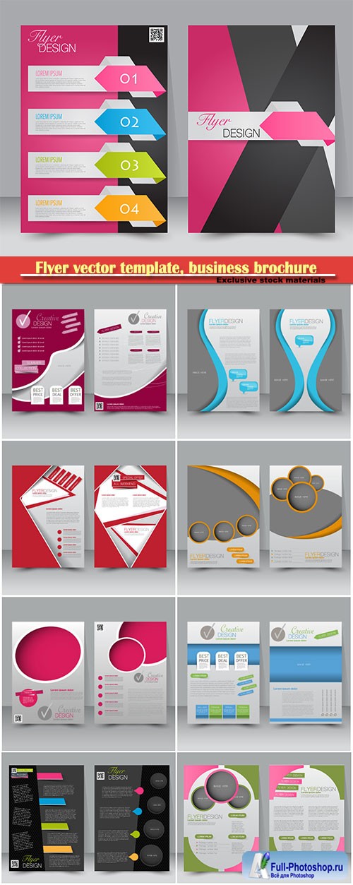 Flyer vector template, business brochure, magazine cover # 3