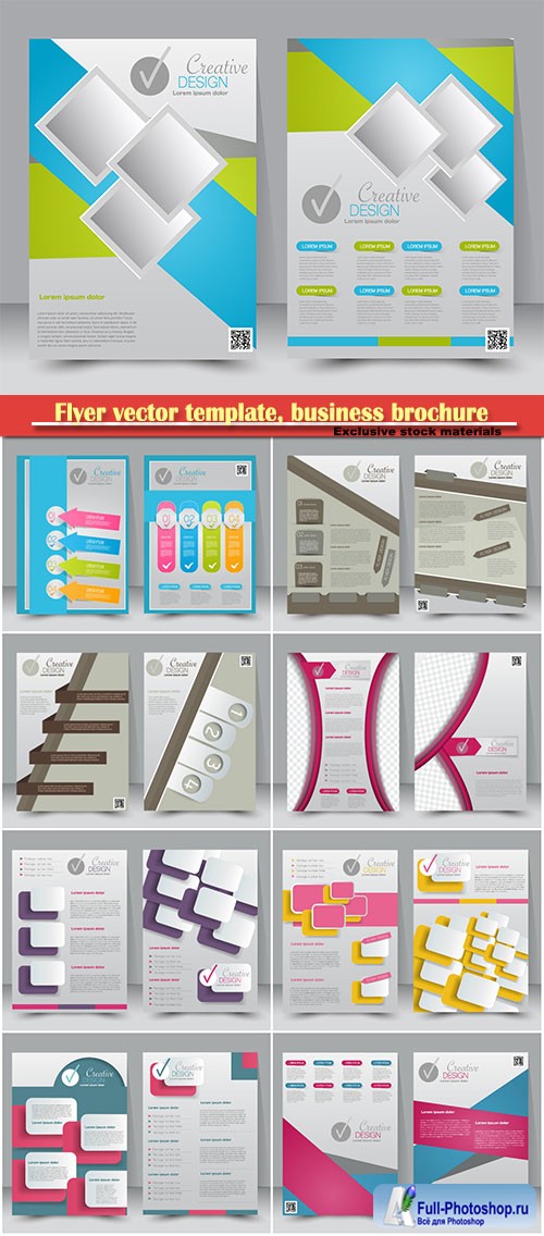 Flyer vector template, business brochure, magazine cover