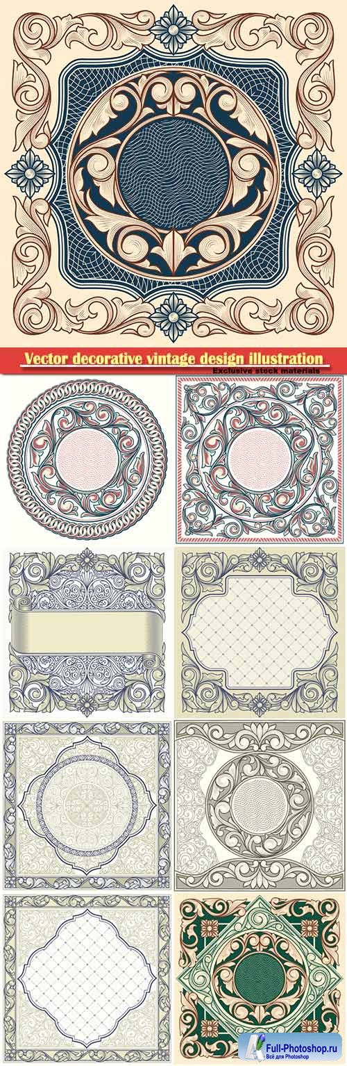 Vector decorative vintage design illustration