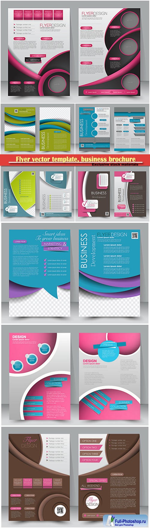 Flyer vector template, business brochure, magazine cover # 8