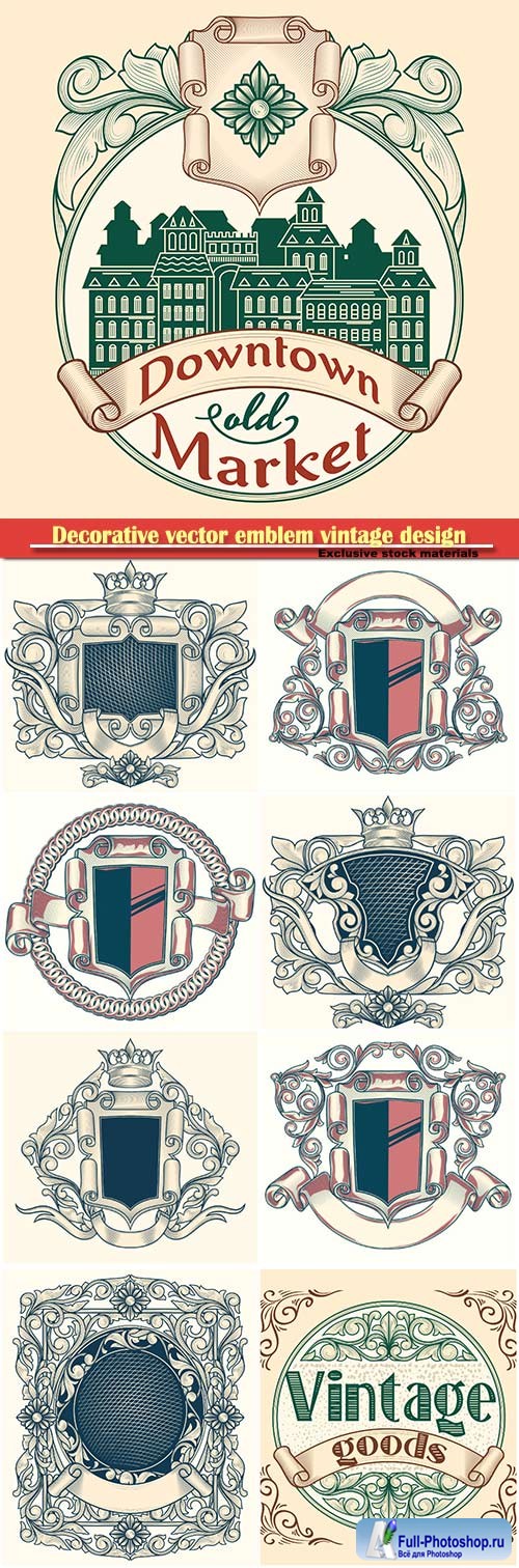 Decorative vector emblem vintage design