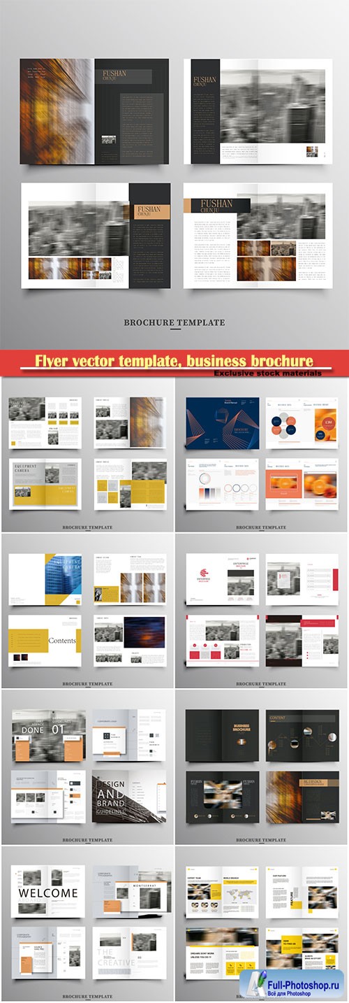 Flyer vector template, business brochure, magazine cover # 19