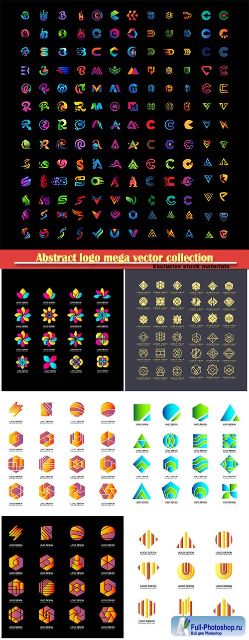 Abstract logo mega vector collection