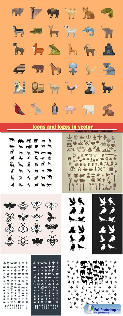 Icons and logos in vector