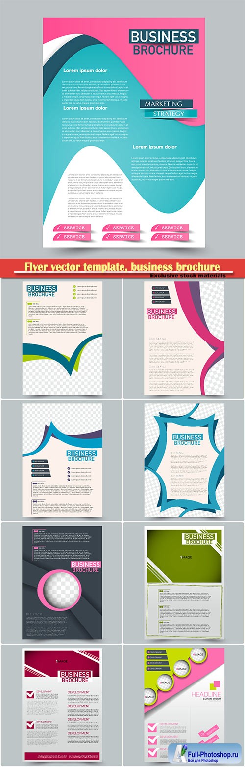 Flyer vector template, business brochure, magazine cover # 22