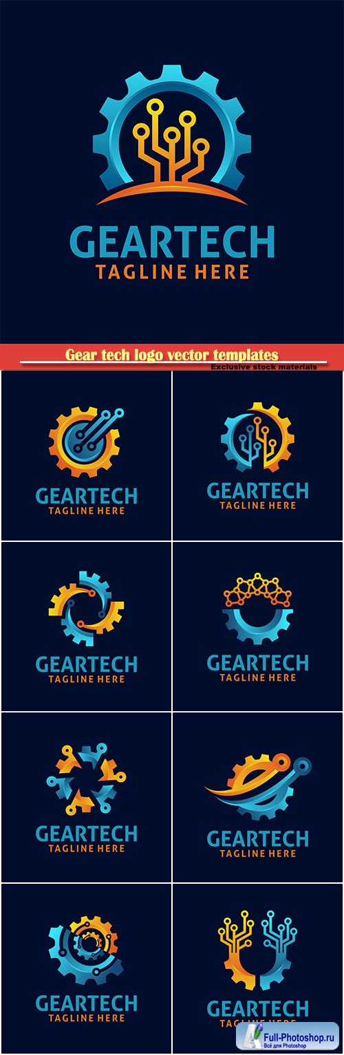 Gear tech logo vector templates