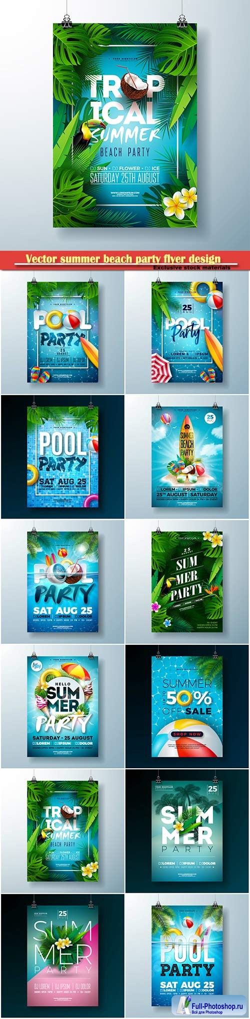 Vector summer beach party flyer design # 3