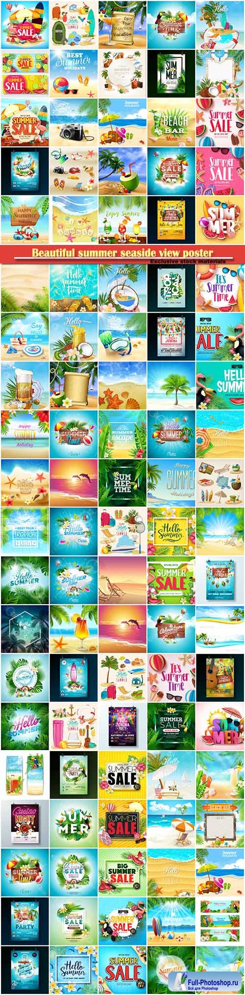 Vector summer beach party flyer design