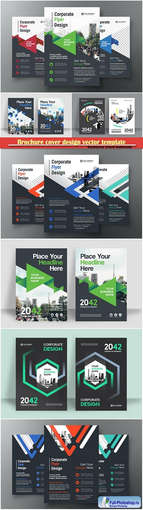 Brochure cover design vector template # 4