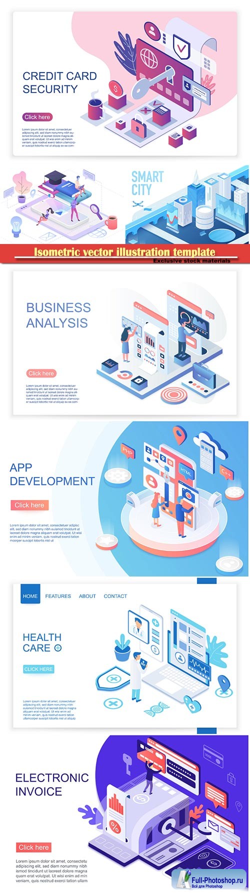 Isometric vector illustration template