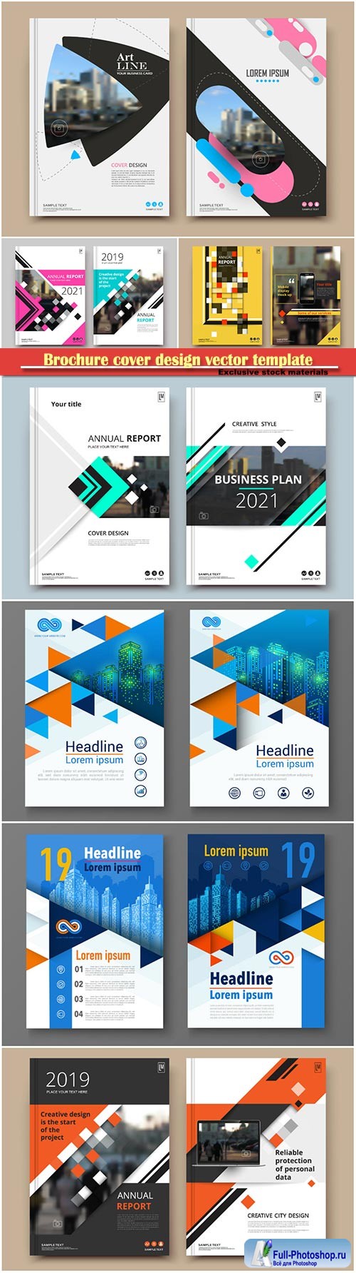 Brochure cover design vector template # 2