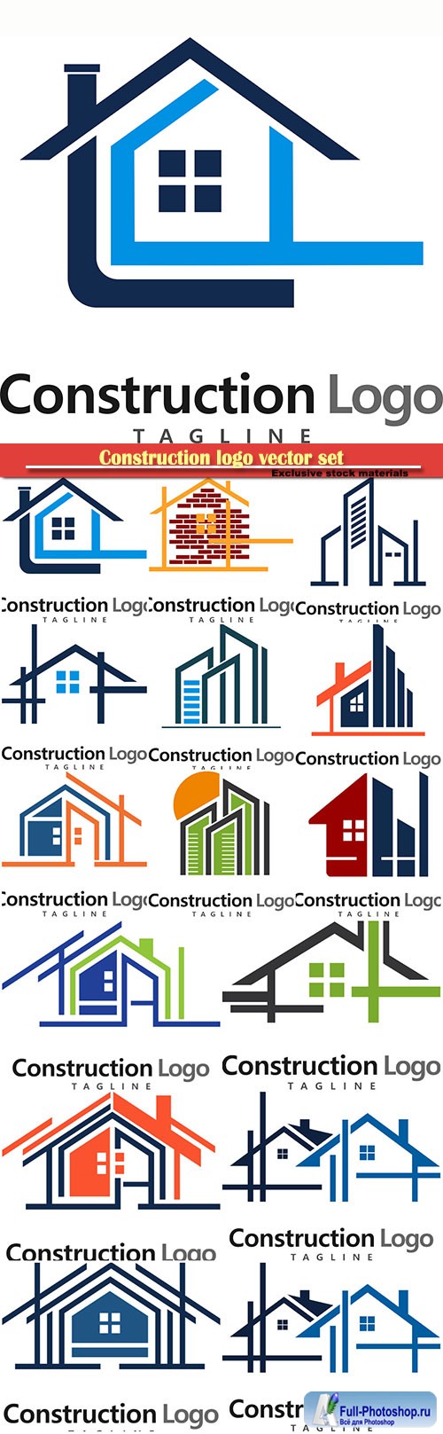 Construction logo vector set