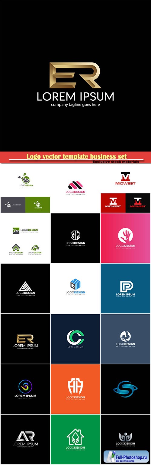 Logo vector template business set # 14