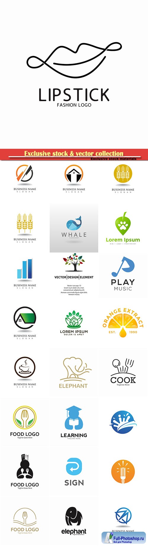 Logo vector template business set # 19