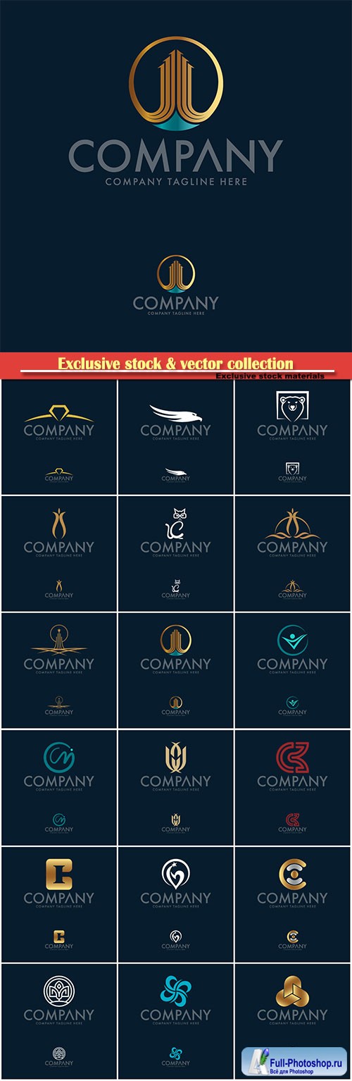 Logo vector template business set, company tagline here