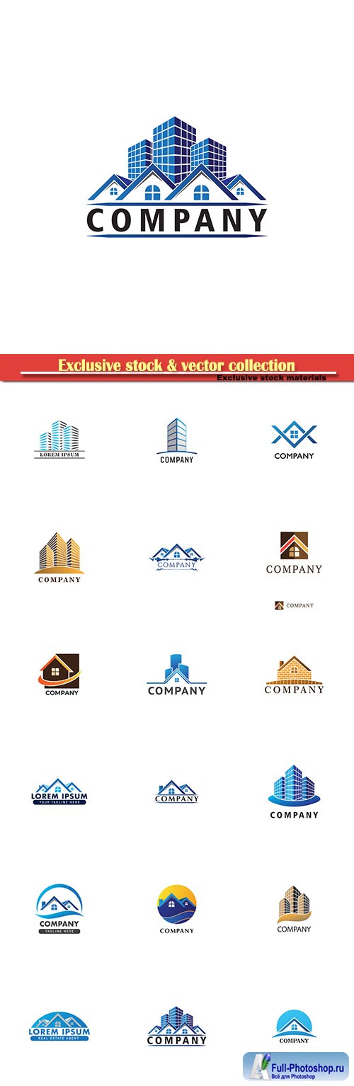 House and Building, real estate logo design template