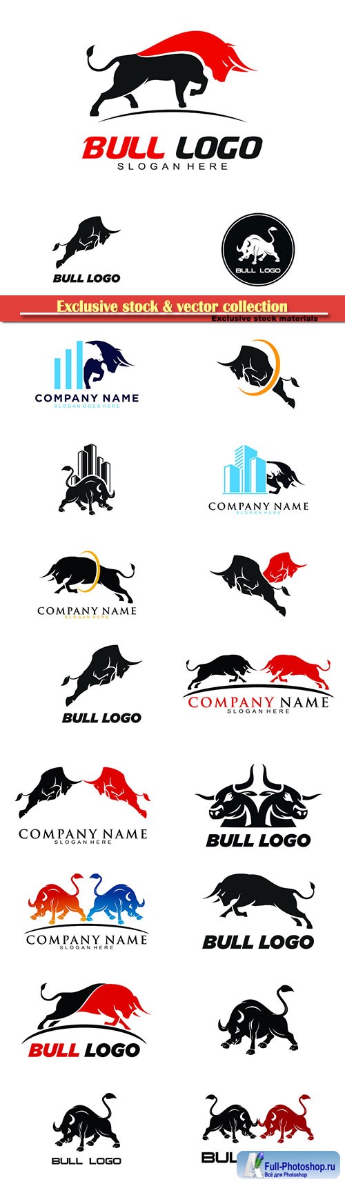 Bull logo vector icon illustration