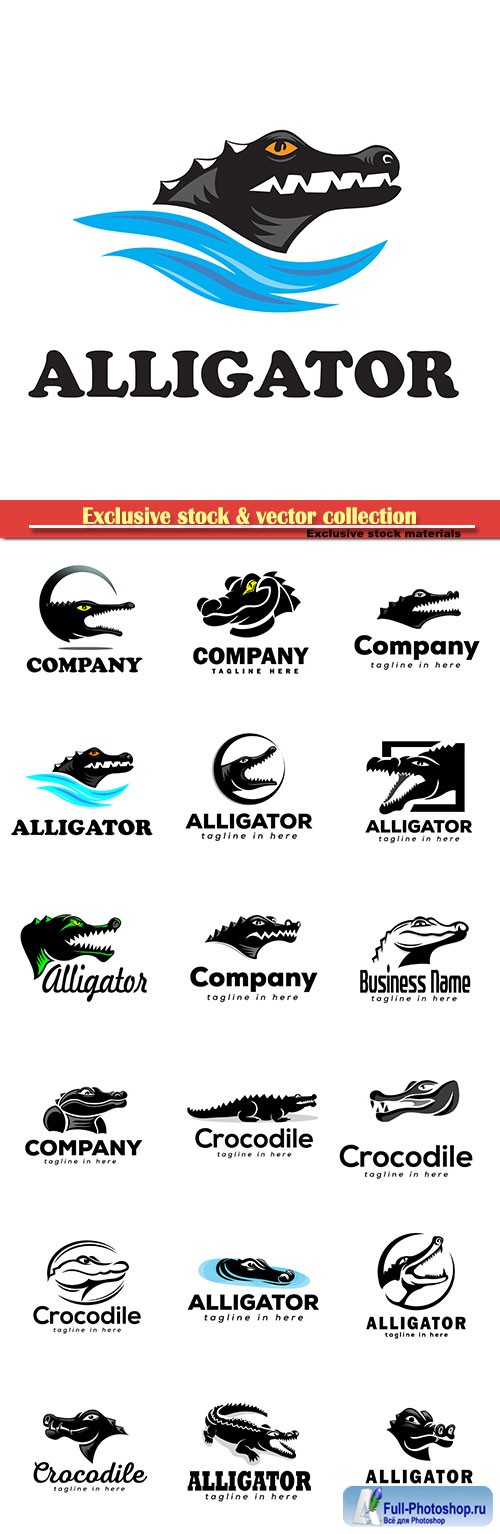 Alligator logo vector illustration