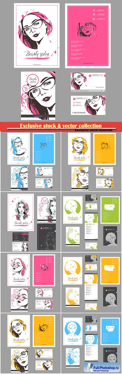 Big set of fashion templates for card, flyer, poster, brochure and leaflet design