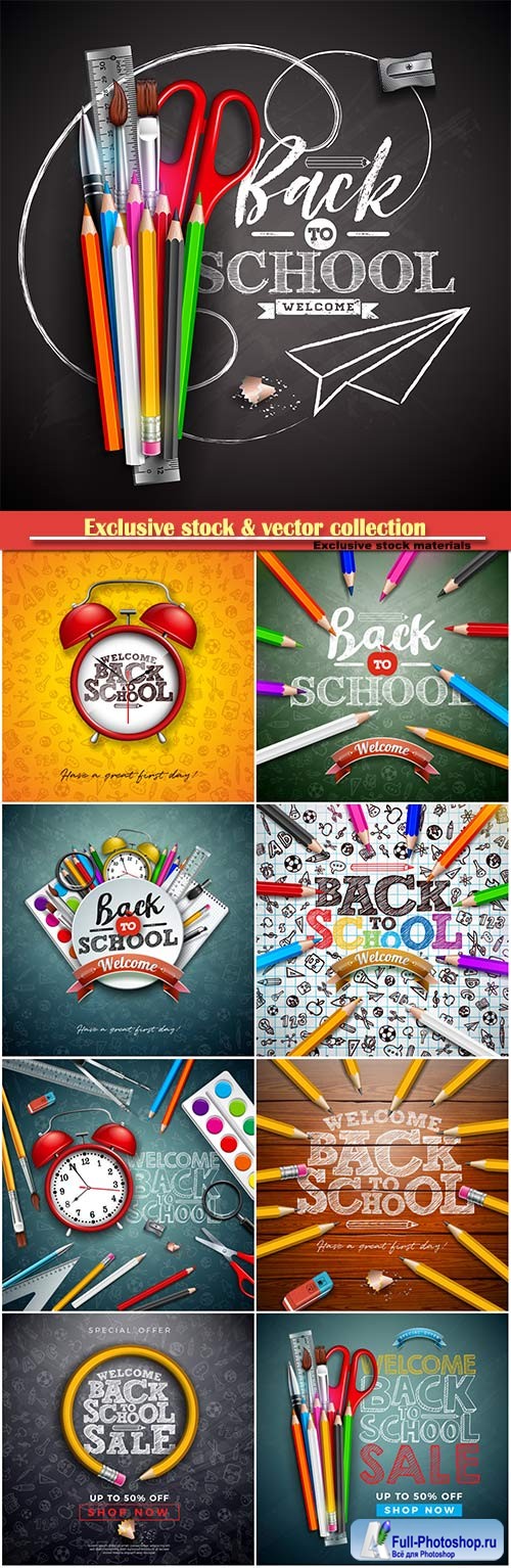 Back to school design vector, education concept illustration