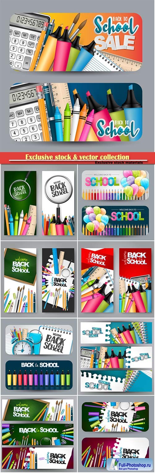 Back to school design vector, education concept illustration # 2