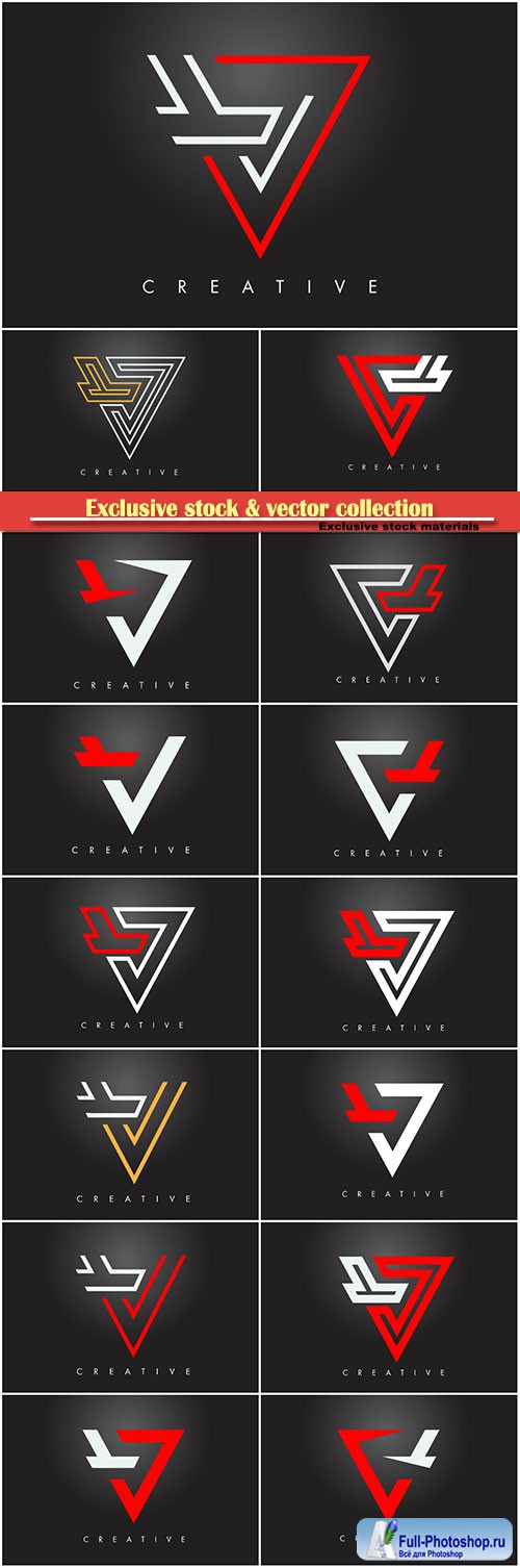 V letter monogram design logo