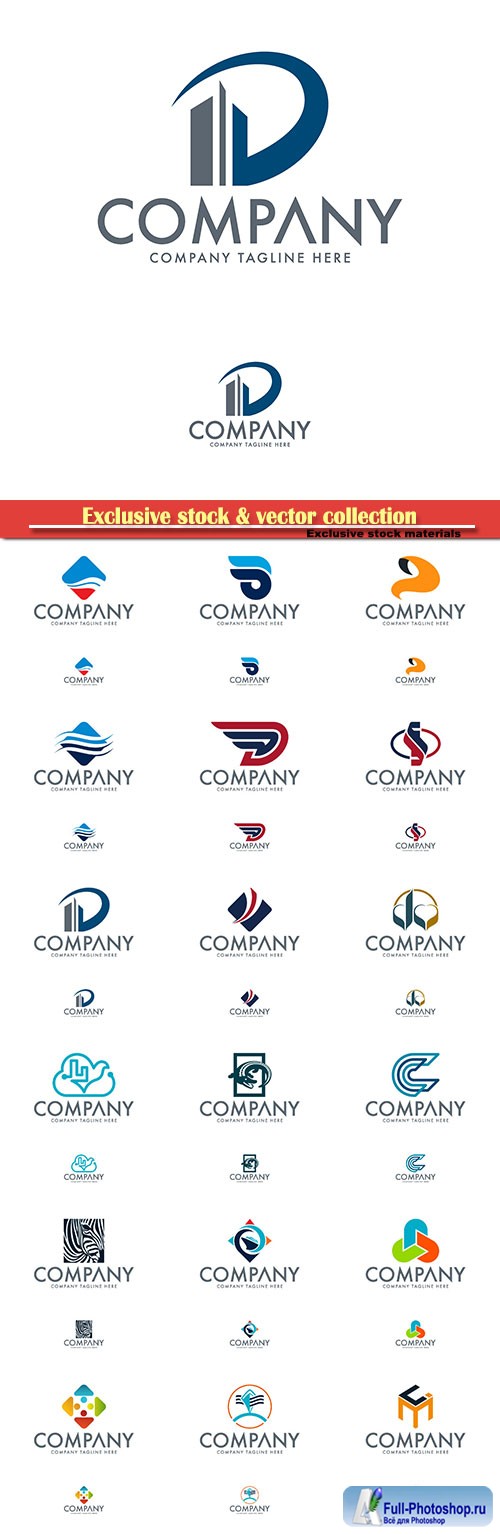 Logo vector template business set, company tagline here # 3