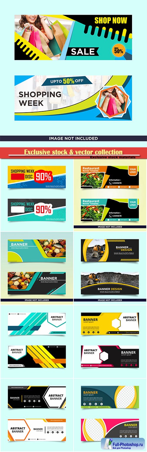 Banner template design, vector business set