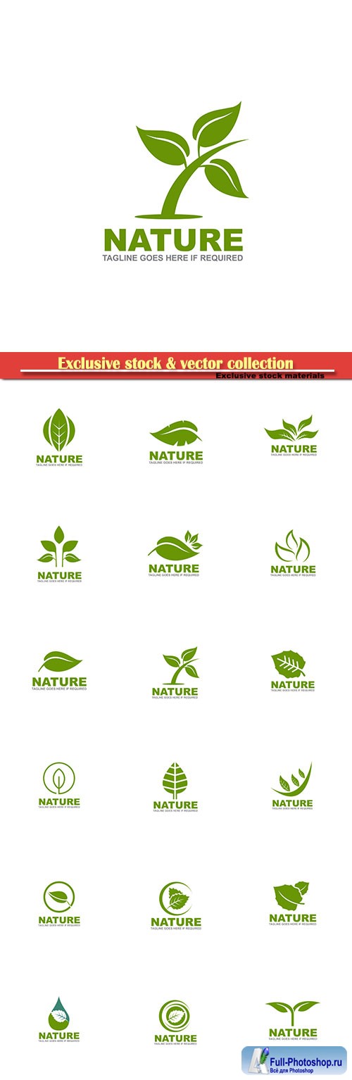 Nature logo vector template set