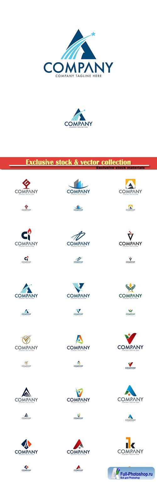 Logo vector template business set # 28