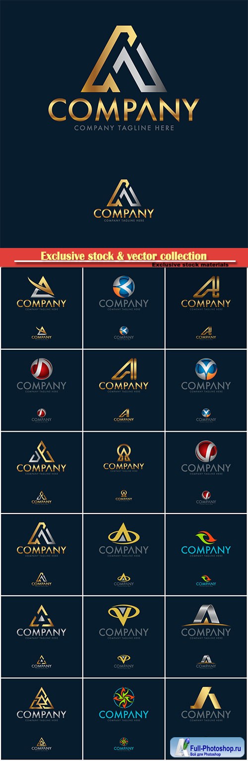 Logo vector template business set # 34