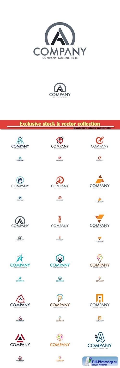 Logo vector template business set # 33