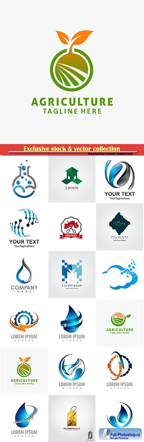 Logo vector template business set # 38